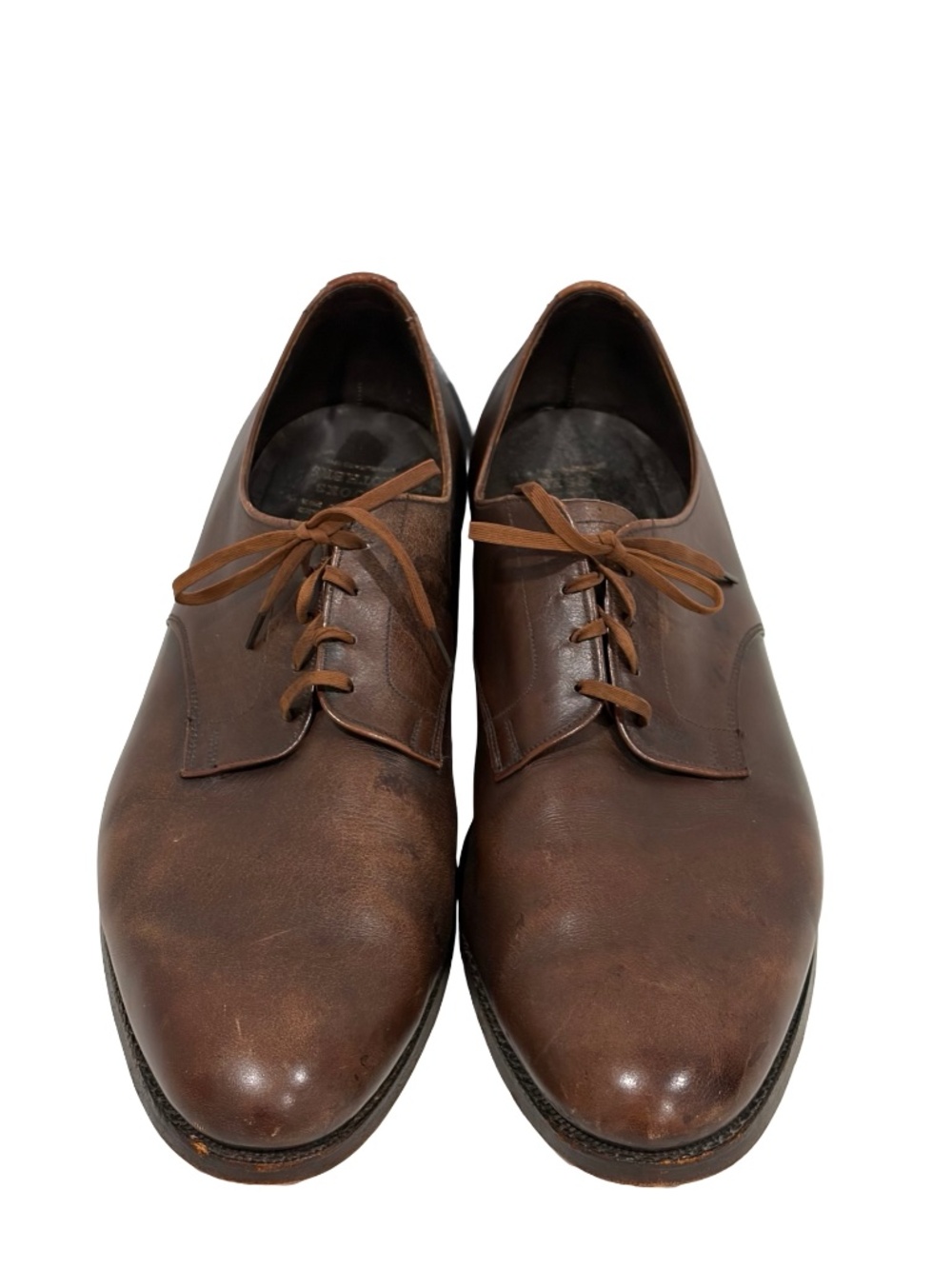 Brooks Brothers Brown Leather Plain Toe Derby Dress Shoes Mens Size 12